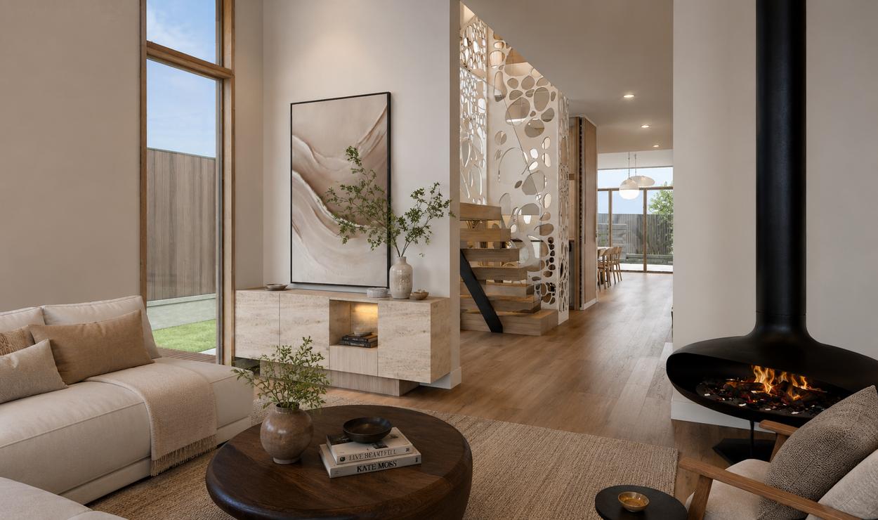 Living room and stair screen