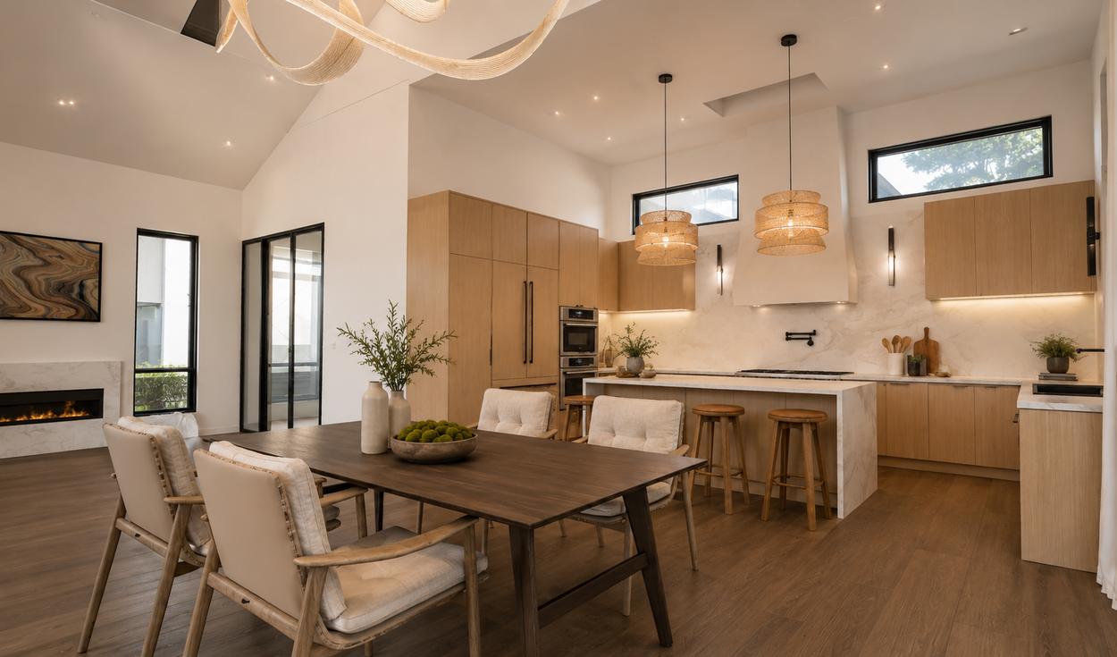 Dining and kitchen interior