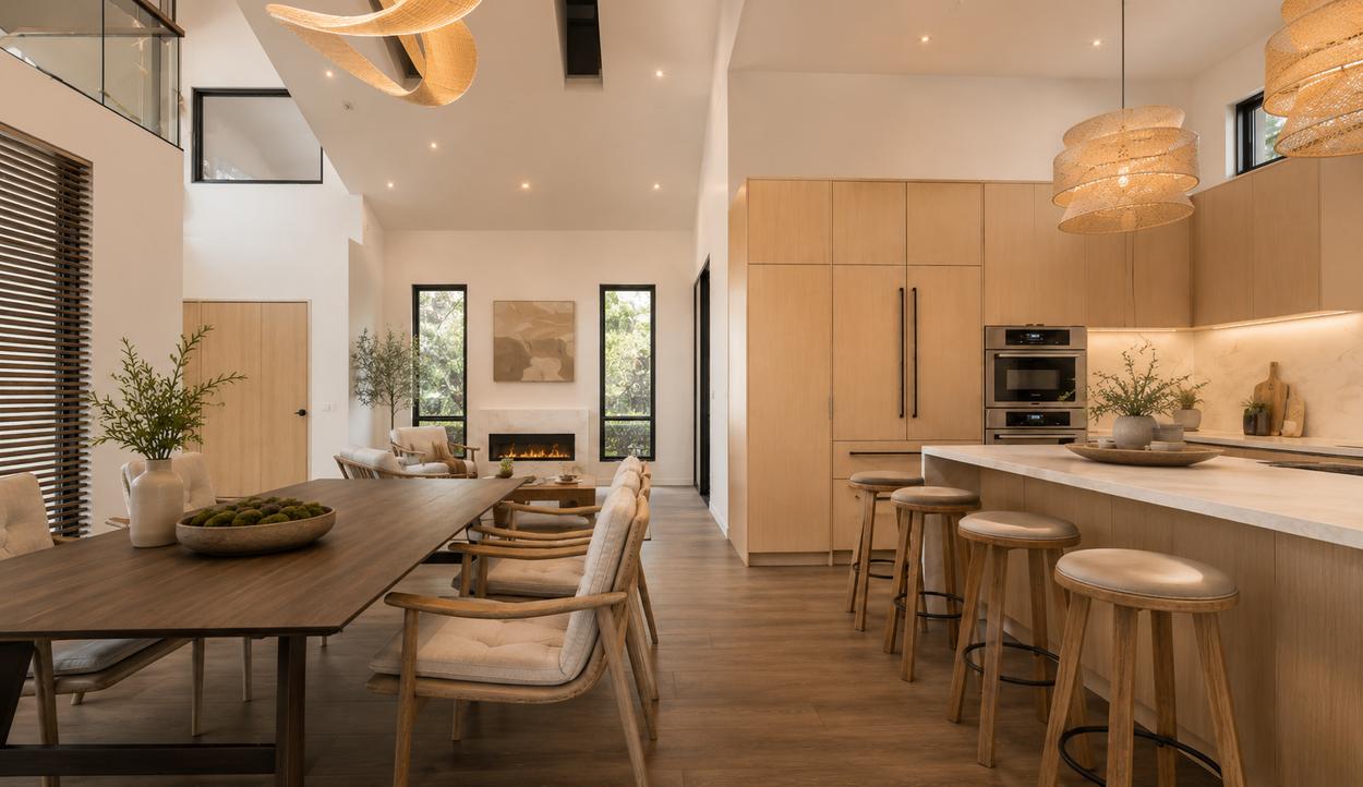 Kitchen and dining perspective